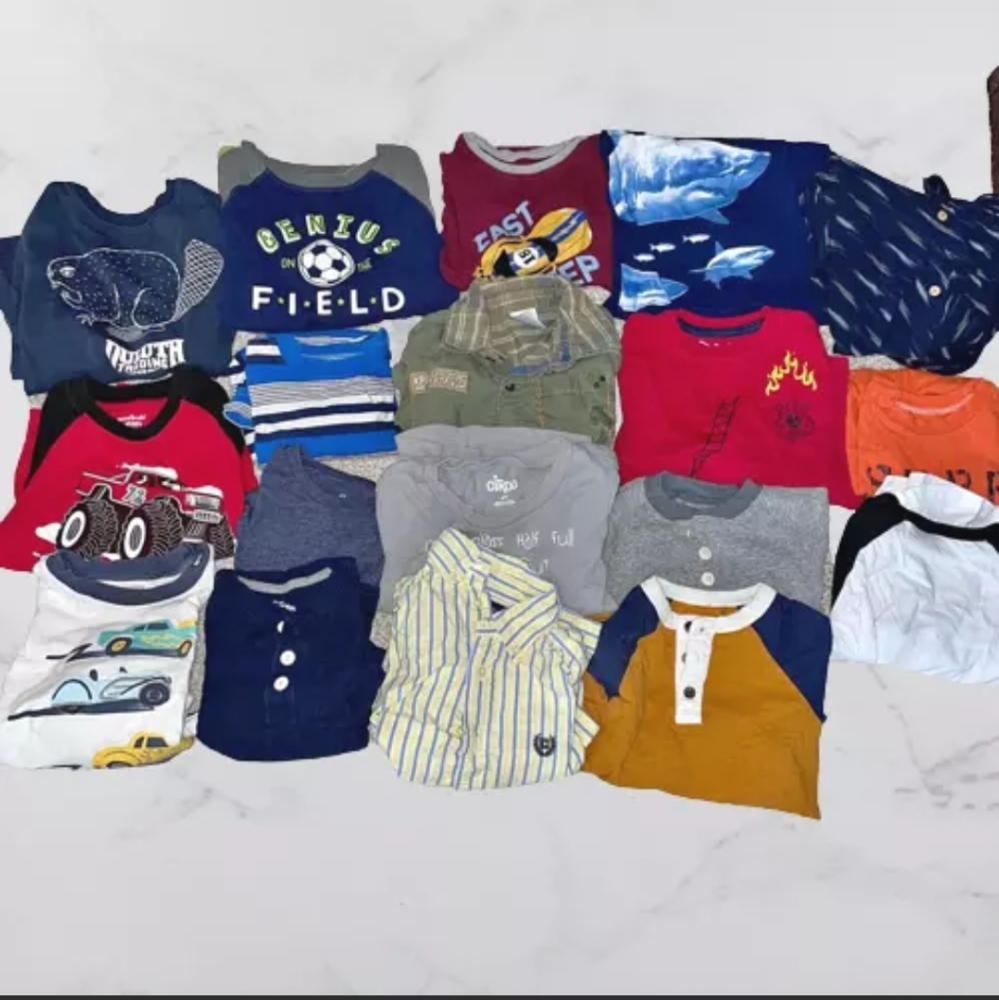 Lot of 18 boys long sleeve size 4t shirts good  condition
